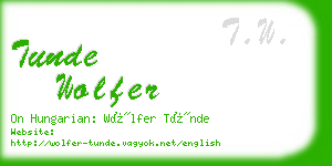 tunde wolfer business card